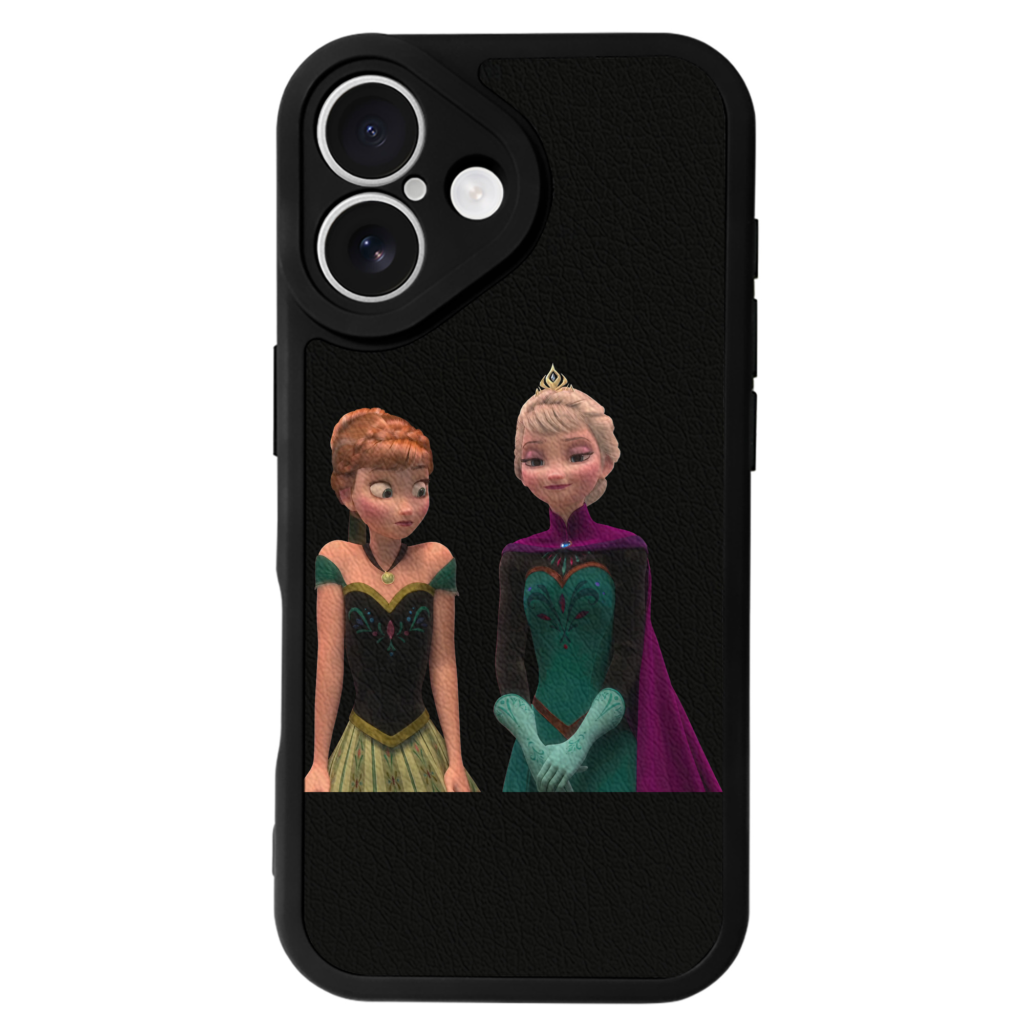 （画像用） アナと雪の女王 アンナ エルサ Frozen Anna Elsa 【iPhone 16シリーズ対応】シリコンスマホケース（レザー調） 材質：シリコン